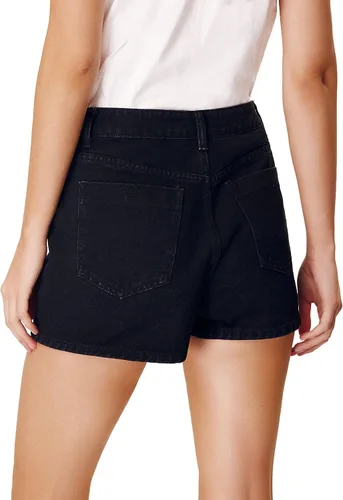 Vista 2 de Floerns Falda pantalón de mezclilla asimétrica con botones delanteros para mujer