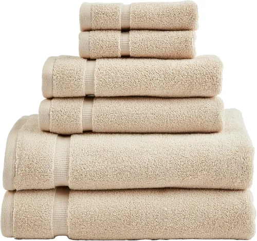 Vista 9 de Splendid Home - Juego de 6 toallas de baño de gran tamaño de 100% algodón, súper suaves, ligeras y duraderas, incluye 2 toallas de baño, 2 toallas