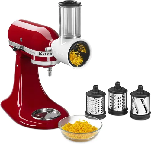 Vista 5 de KitchenAid Artisan Series - Batidora de pie de 5 cuartos de galón con escudo de vertido, color negro imperial y accesorio para trituradora