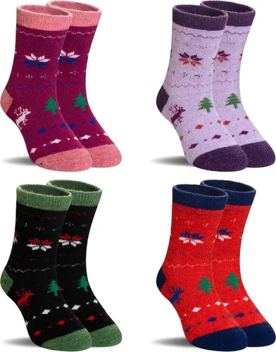 Vista 10 de SeeyAN Calcetines de lana merino para niños y niñas, botas de senderismo, térmicos, cálidos, acogedores, suaves, gruesos, 6 pares