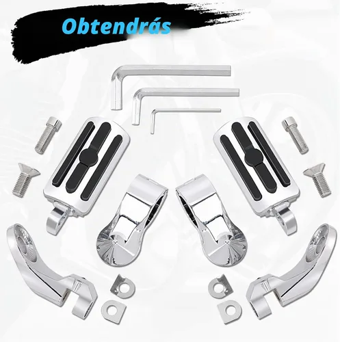 Vista 7 de Estriberas de Carretera para Motocicleta de 1.25", Estriberas Ajustables en Ángulo de Repuesto para Harley Davidson Touring, Road Glide, Street