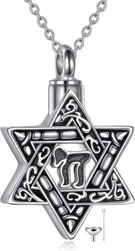 Vista 32 de YFN Collar de estrella de David de plata de ley, concha de abulón, árbol de la vida, joyería judía, regalos para mujeres y hombres
