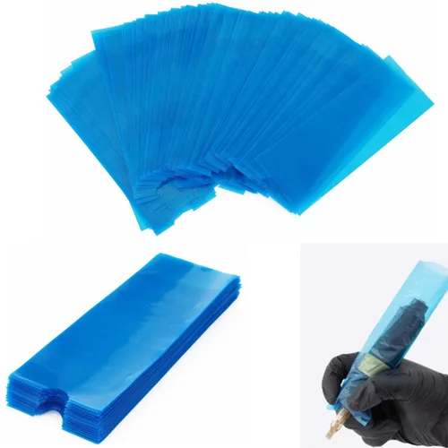 Vista 7 de KingWei - 200 fundas desechables para bolígrafos de máquina, tamaño de 1.8 x 4.7 pulgadas, fundas de agarre de mano (negro)