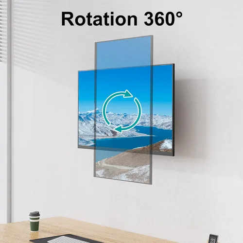 Vista 5 de MOUNT PRO Soporte de pared para monitor para pantallas curvadas planas de 35 pulgadas/26.4 libras, brazo de monitor único de alta resistencia