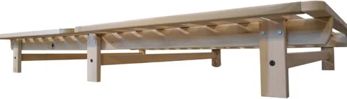 Vista 3 de KD Frames Ekko - Cama de plataforma - Marco de cama individual XL - Marco de cama de madera sin terminar - Cama natural minimalista - Diseño de cama