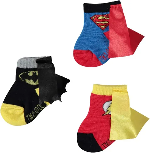 Vista 6 de DC Comics Justice League Baby Boys 3-Pack Booties - Batman Baby Socks with Superman and The Flash (3-Pack, 0-12 Months)