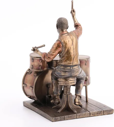 Vista 7 de Veronese Design Figura de resina de baterista de jazz de 8 pulgadas, estatua con acabado de bronce