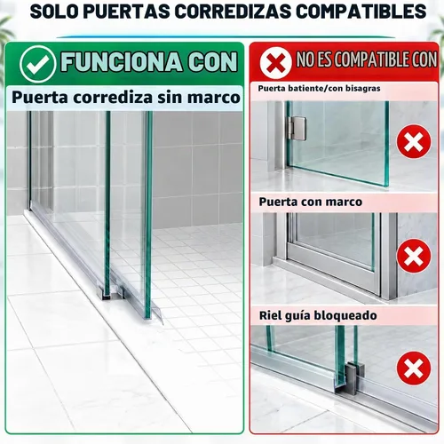 Vista 3 de Sello inferior para puerta corrediza de ducha para vidrio sin