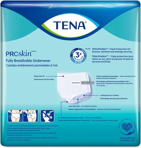 Vista 2 de TENA ProSkin - Ropa interior extra transpirable, absorción moderada, talla M, 64 unidades Desechable, Incontinencia