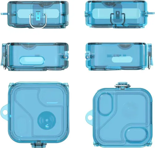 Vista 2 de Funda para Nothing Ear 2, funda protectora absorbente de golpes para auriculares Nothing Ear 2, carcasa rígida de TPU con mosquetón y cordón, azul