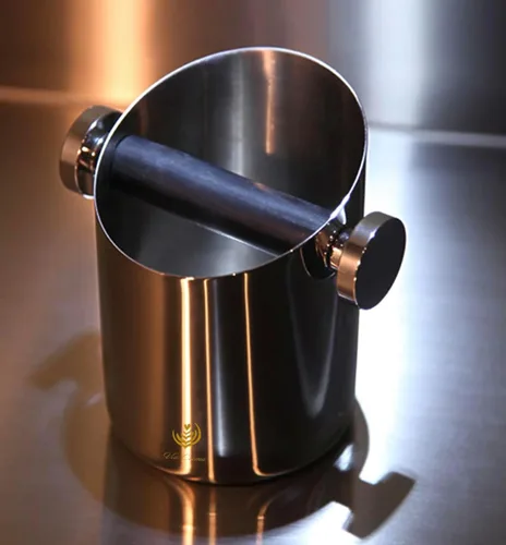 Vista 6 de VIA CREMA Espresso Knock Box Contenedor de posos de café antideslizante para residuos de café molido