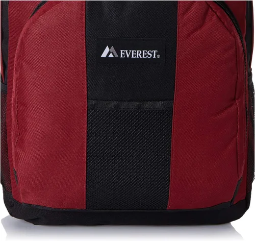 Vista 7 de Everest Equipaje Mochila con frontal y bolsillos laterales, BermellónNegro), BP2072-BURGBK