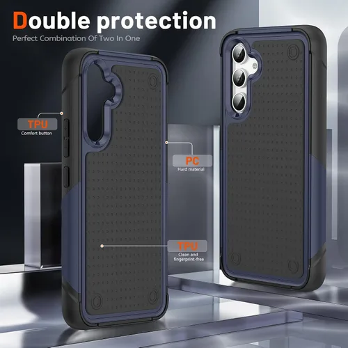 Vista 224 de Jeylly Compatible con Samsung Galaxy A22 5G Funda, Funda Samsung A22 5G con 2pcs protectores de pantalla de vidrio templado