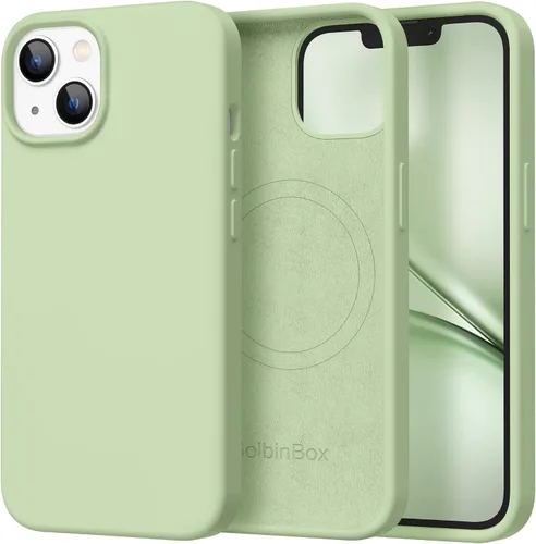 Vista 111 de GolbinBox Funda magnética para iPhone 17, compatible con MagSafe, cubierta de silicona integrada para control de cámara, funda de silicona líquida a