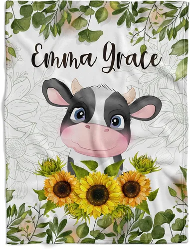 Vista 16 de Kingdora Manta de bebé personalizada con animales – Zoológico, selva, bosque y temática floral – Personalizada, Niñas