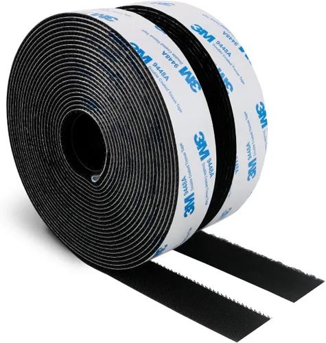 Vista 12 de Cinta Autoadhesiva de Gancho y Bucle 3M de 1" x 20 pies (240 pulgadas) 9448A Sujetador de Tela de Nailon Entrelazado con Respaldo Adhesivo Cinta