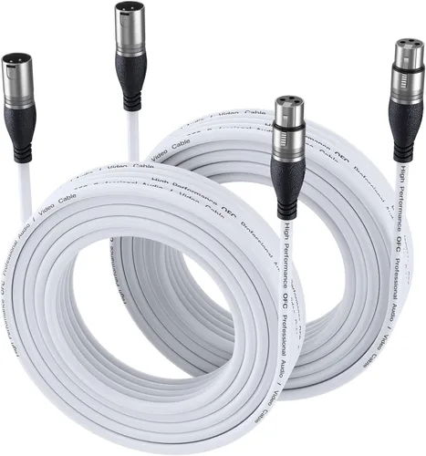 Vista 20 de EBXYA Cable XLR de 2 pies, paquete de 10 unidades, cable de micrófono equilibrado premium con cable XLR de 3 pines macho a hembra, color negro