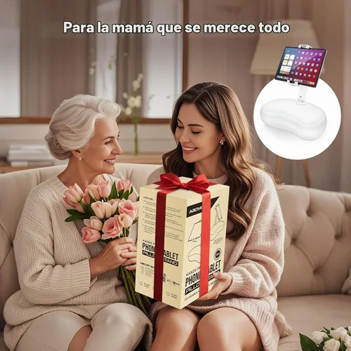 Vista 2 de AboveTEK Soporte de almohada para tableta para cama, manos libres ajustable para iPad de lectura de regazo con puf suave, regalo ideal para mamá, se