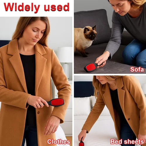 Vista 12 de 2 cepillos de pelusa para ropa, cepillo removedor de pelusa de doble cara, cepillo reutilizable para eliminar pelo de mascotas y cepillo de limpieza