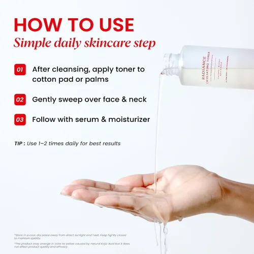 Vista 8 de Koji White Tónico exfoliante para cara, 5% de tóner PHA BHA 2% niacinamida, ácido kójico y ácido hialurónico Tónico facial hidratante y calmante
