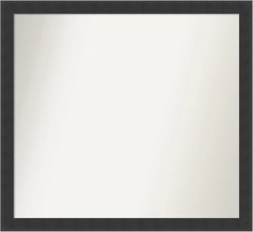 Vista 264 de Amanti Art Espejo de baño negro para sobre fregadero, 22 x 22 pulgadas, espejo de tocador cuadrado estrecho negro Avon, marco de madera casual