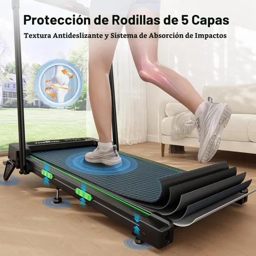 Vista 3 de THERUN Walking Pad with Handle Bar, 2 in 1 Under Desk Portable Treadmill Verde
