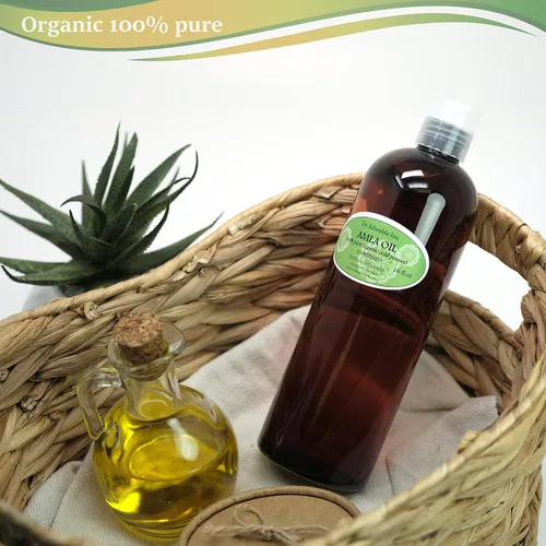 Vista 2 de Dr Adorable - 16 oz - Aceite orgánico AMLA sin refinar - 100% puro prensado en frío extra virgen para un cabello sano y cuero cabelludo hidratado