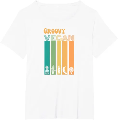 Vista 83 de Groovy Vegan Retro Vintage Cool Veggies 70 80 Flower Power Camiseta, Negro