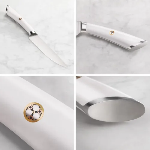 Vista 3 de Cangshan ELBERT Series - Juego de cuchillos para carne de acero alemán forjado de 4 piezas (blanco)
