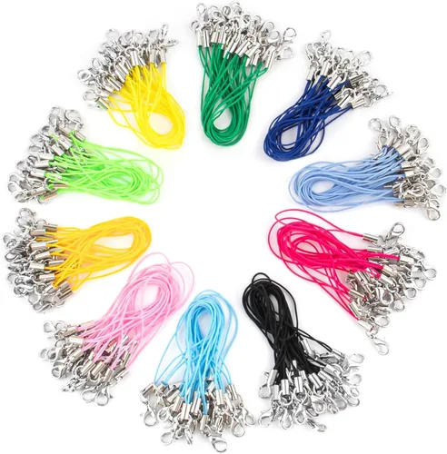 Vista 10 de Framendino, Paquete de 50 cordones coloridos con cierre de langosta para llavero de teléfono celular, bricolaje