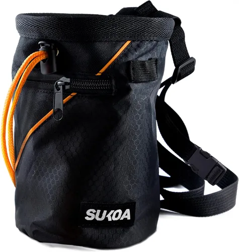 Vista 8 de Bolsa de tiza para escalada en roca - Accesorios de equipo para regalos de escalada en roca - Cinturón de enganche rápido, bolsillos grandes