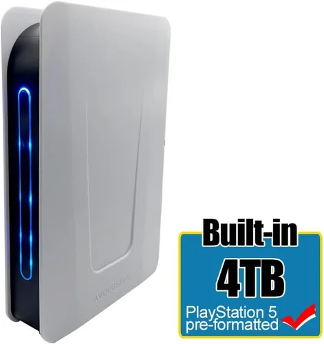 Vista 2 de Avolusion PRO-T5 Series 4TB USB 3.0 Disco duro externo para juegos consola PS5 (blanco)