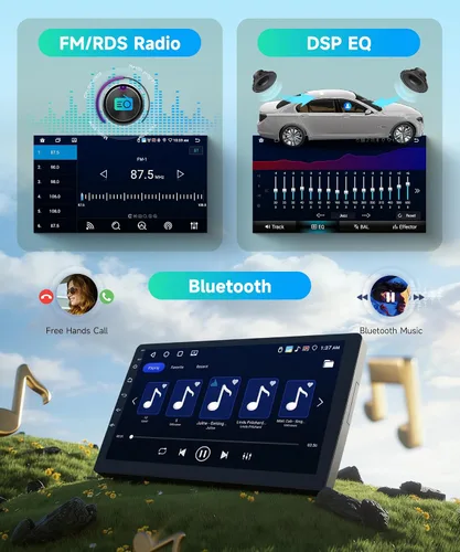 Vista 5 de Radio de coche de 8 núcleos 6G+128G para Toyota RAV4 2007-2011, estéreo de coche Rimoody Android con Carplay inalámbrico, Android Auto, Mirror Link