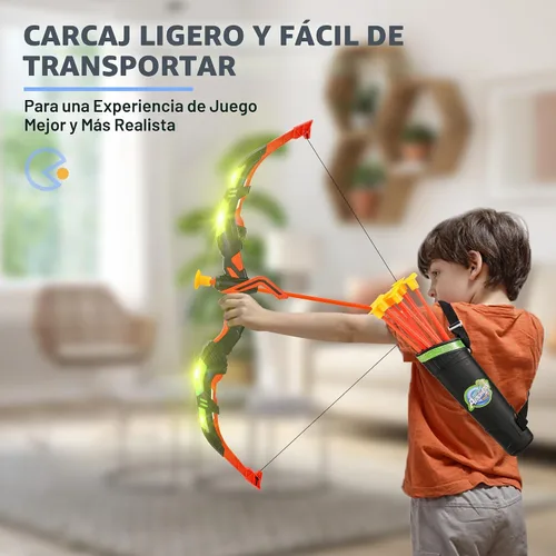 Vista 4 de Bow and Arrow Set for Kids, 2-Pack LED Light Up Archery Set for Boys Girls Azul y verde
