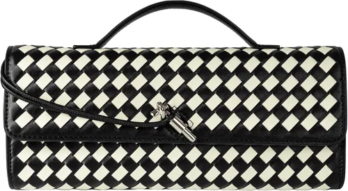 Vista 10 de Joryin Bolso tejido para mujer, bolso de mano de cuero tejido, bolso cruzado, bolso formal de noche, cuero vegano