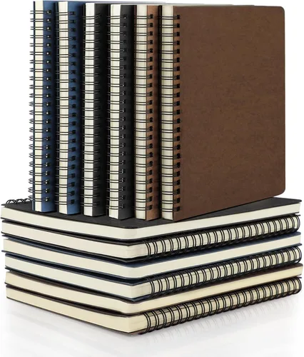 Vista 17 de EUSOAR Cuaderno con rayas en espiral, tamaño A5, paquete de 3 unidades, 5.5 x 8.3 pulgadas, 120 páginas, cuadernos de escritura de viaje, cuaderno