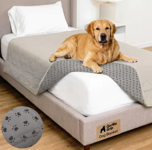 Vista 49 de GORILLA GRIP® Manta impermeable para perro, funda de sofá a prueba de fugas para perros, parte trasera de agarre de silicona, protege el sofá