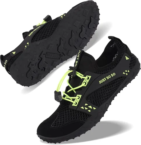 Vista 5 de Zapatos de agua para hombre y mujer, de secado rápido, para playa, natación, surf, barco, deriva, senderismo, yoga, ciclismo, A2 y negro