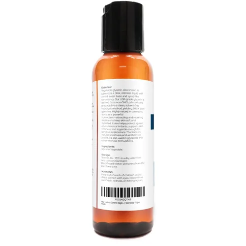 Vista 3 de velona Glicerina vegetal USP grado 2 fl oz Aceite portador 100% puro y natural Hidratante para cabello y cara para piel seca, baño de burbujas