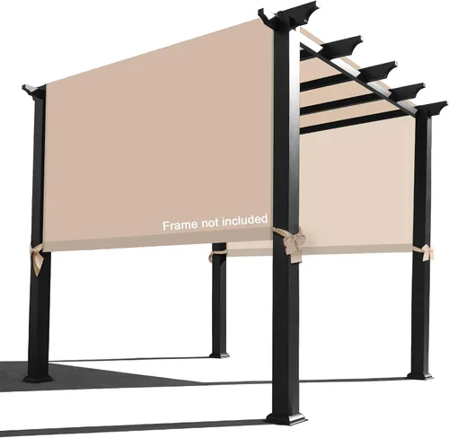 Vista 8 de Alion Home Toldo de repuesto universal impermeable con bolsillo para cortinero para pérgola (12 x 6.5 pies, gris)