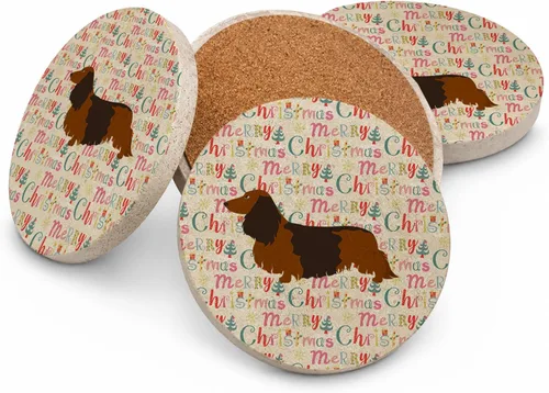 Vista 66 de AIDI Atlas Mountain Dog Merry Christmas - Posavasos grandes de piedra arenisca, paquete de 4