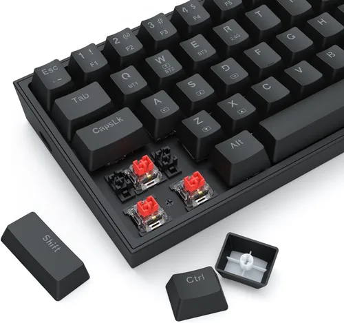 Vista 5 de Redragon Teclado inalámbrico para juegos S144 Combo, K617 PRO 60% + mouse K617 + M693
