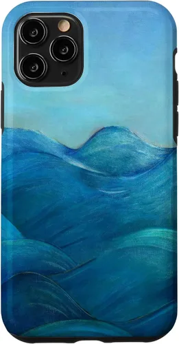 Vista 13 de Funda para iPhone 12 mini Blue Waves and Skies Relaxing Ocean Coastal design