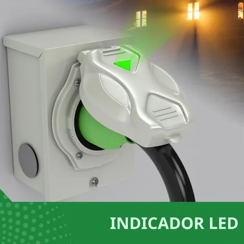 Vista 7 de Caja de entrada de generador preperforada de 30 amperios y cable