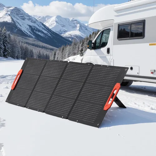 Vista 8 de VEVOR Panel solar monocristalino plegable de 150 W, 23% de eficiencia, cargador de panel solar monocristalino portátil ETFE con salida MC4, puertos