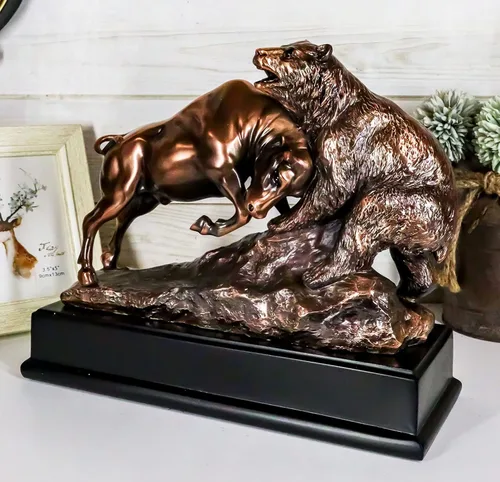 Vista 9 de Ebros Gift Wall Street - Estatua de oso de bronce galvanizado con base, ideal para inversores, administradores de dinero, amantes de la naturaleza