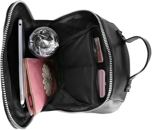 Vista 2 de VanGoddy Boca Onxy Mochila Carryall de cuero genuino negro, Negro