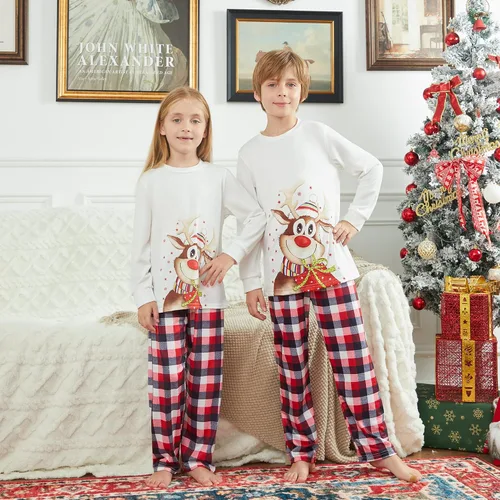 Vista 4 de VS&LLWQ Pijamas de Navidad a juego para la familia, pijamas de Navidad para la familia, pijamas de elfo, juego de pijamas de Navidad para las fiestas