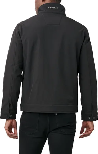 Vista 3 de Nautica Chaqueta cortavientos Softshell para hombre, resistente al agua y al viento