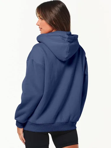 Vista 3 de ANRABESS Sudaderas con capucha y cremallera para mujer, de manga larga, sudaderas de gran tamaño, forro polar Y2K, con bolsillos, ropa de otoño